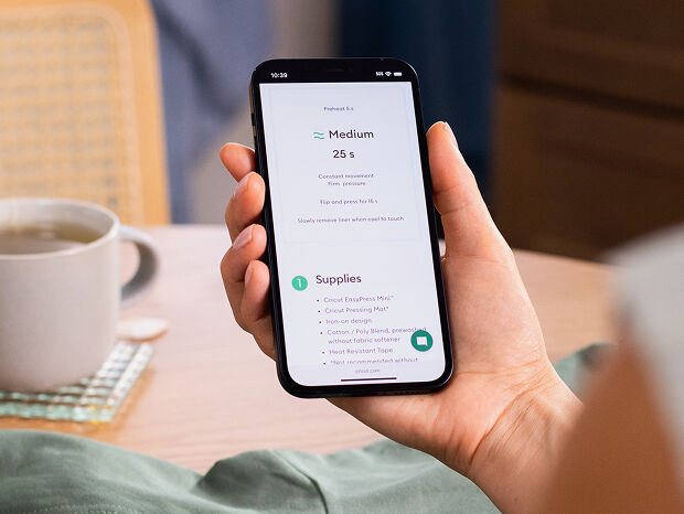 Cricut Heat Guide on mobile device