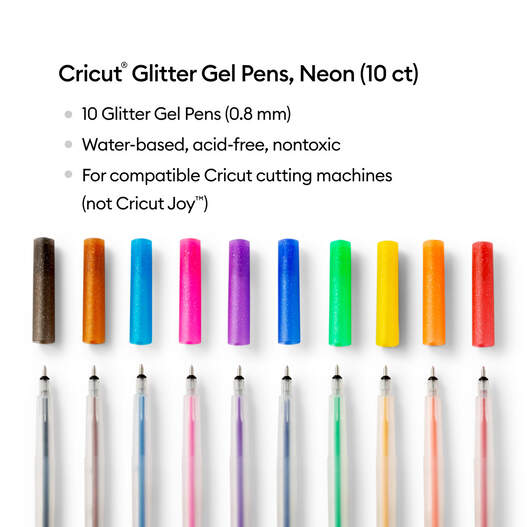 Glitter Gel Pens 0.8 mm, Rainbow (10 ct)