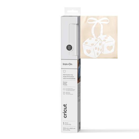 Beflocktes Iron-On (0,5&nbsp;m&nbsp;/ 19&nbsp;Zoll), Wei&szlig;