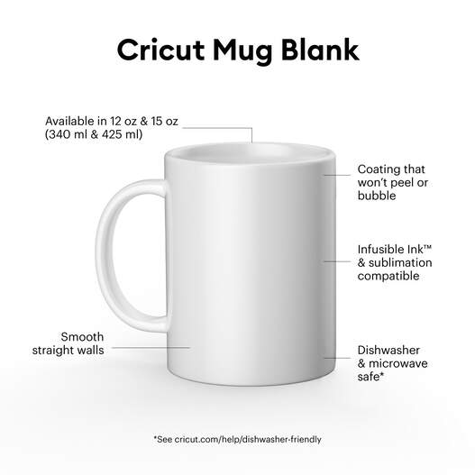 Ceramic Mug Blank, White - 15 oz/440 ml (6 ct)