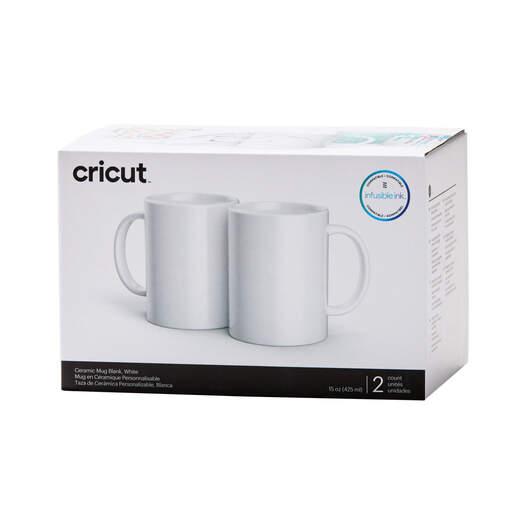 Ceramic Mug Blank, White - 15 oz/440 ml (2 ct)