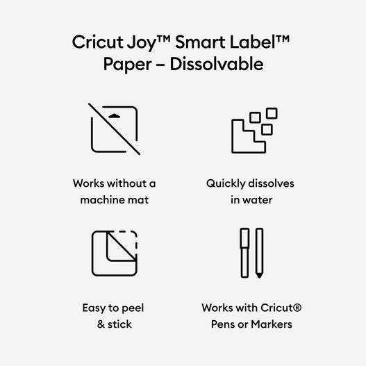 Cricut Joy&trade; Smart Label&trade; Paper &ndash; Dissolvable, White