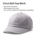 Cricut Ball Cap Hat Blank, Grey
