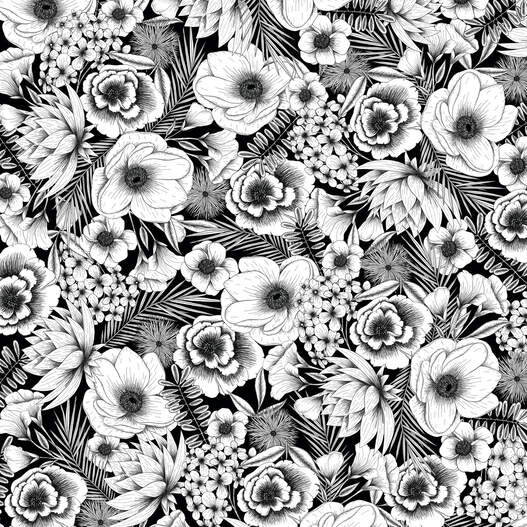 Infusible Ink&trade; Transfer Sheet Patterns, Black Botanicals