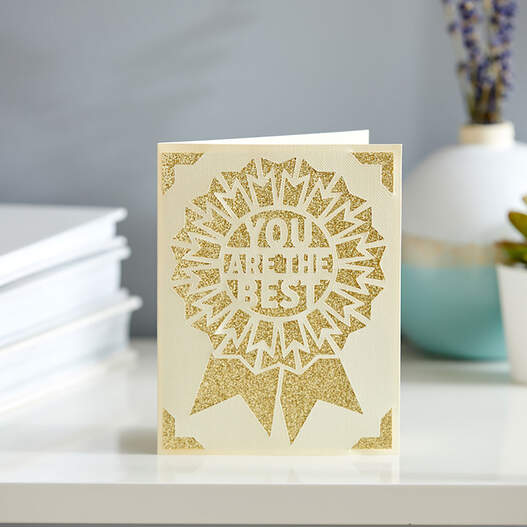 Cricut Joy&trade; Insert Cards, Cream/Gold Glitter
