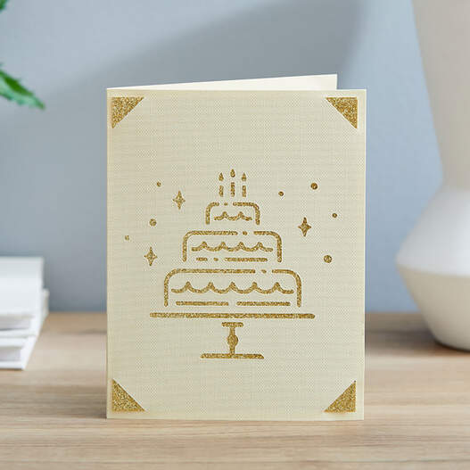 Cricut Joy&trade; Insert Cards, Cream/Gold Glitter