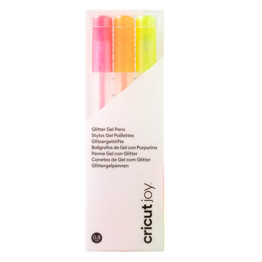 Stylos &agrave; encre gel paillet&eacute; Cricut Joy&trade; 0,8&nbsp;mm, fluo (3&nbsp;unit&eacute;s)