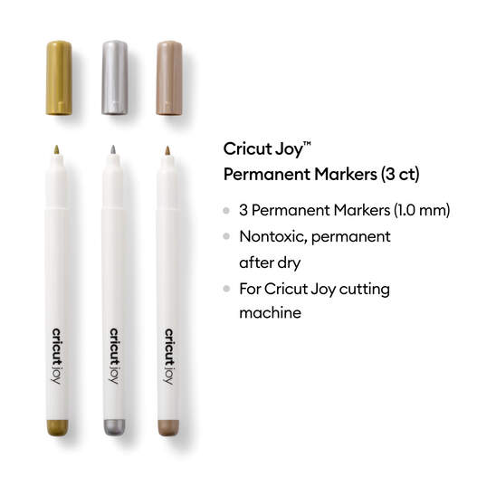 Cricut Joy&trade; Permanent Metallic Markers 1.0 mm, Gold/Silver/Copper (3 ct)