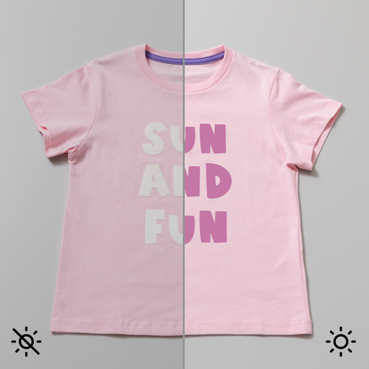 UV-aktiviertes Iron-On mit Farbver&auml;nderung, Wei&szlig;-Rosa