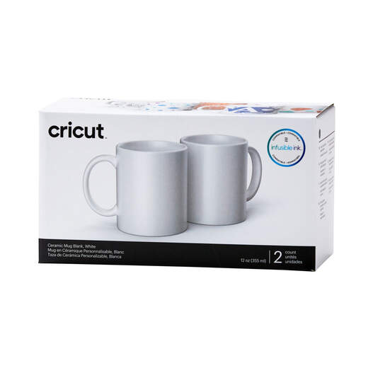 Ceramic Mug Blank, White - 12 oz/350 ml (2 ct)